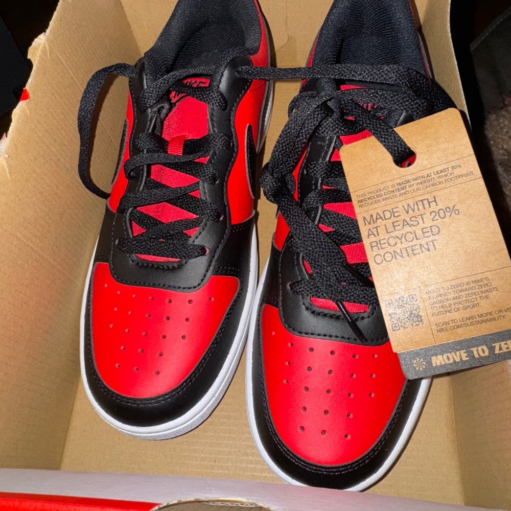 Nike Court Borough Low Recraft in Red and Black